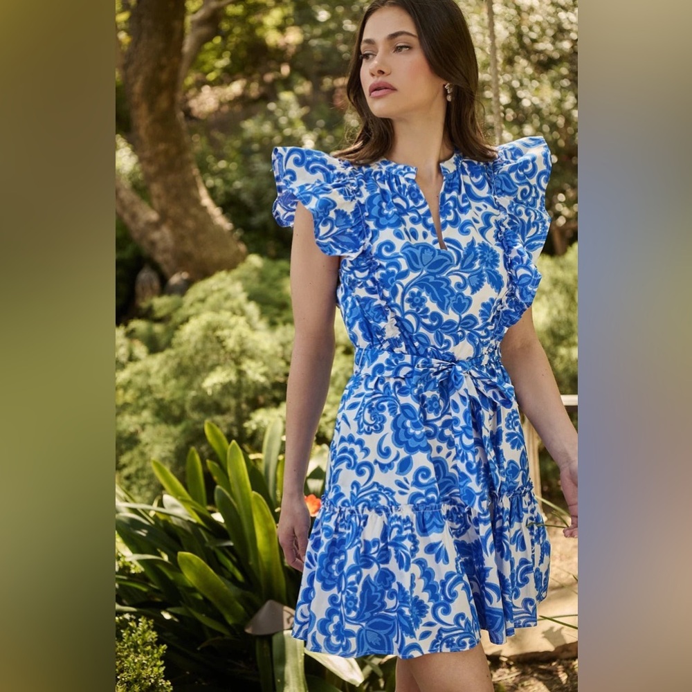 Sugarlips Magee Floral Ruffle Mini Dress